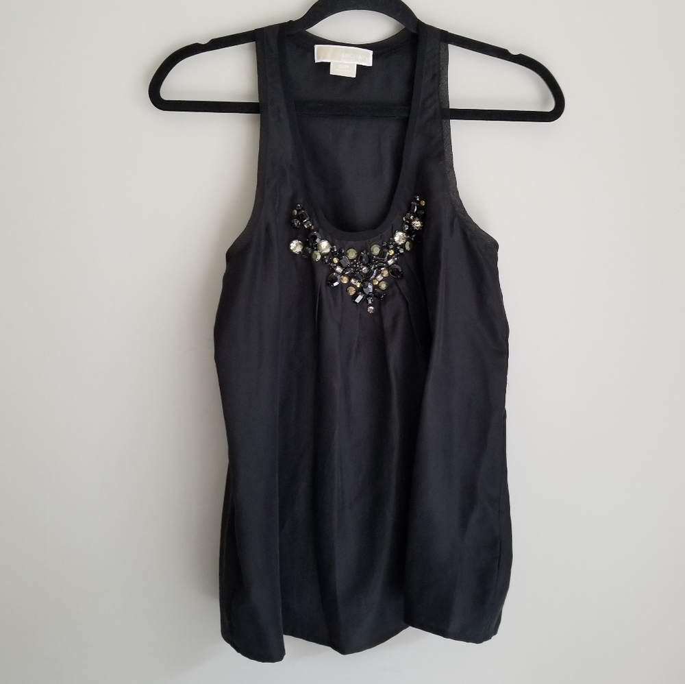 Michael Kors silk bejeweled blouse